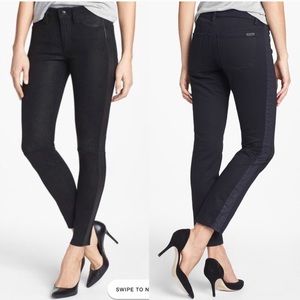 Joe’s Jeans Black Skinny Ankle Tuxedo Stripe 24